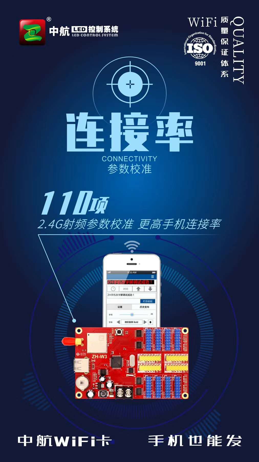 中航LED控制系统，LED魔宝手机Wifi无线控制卡ZH-Wn/Wm/W1/W2/W3/W4/W5/W6