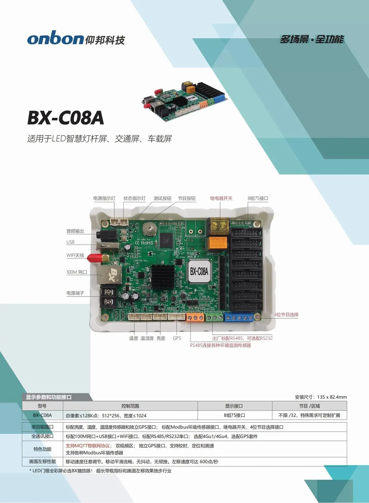 仰邦BX-C异步播放器及BX-Z定制产品线，主控异步盒BX-C1/BX-C2，全功能BX-C08A/C1A，单板控制卡BX-C04/C08，4G无线播放器等