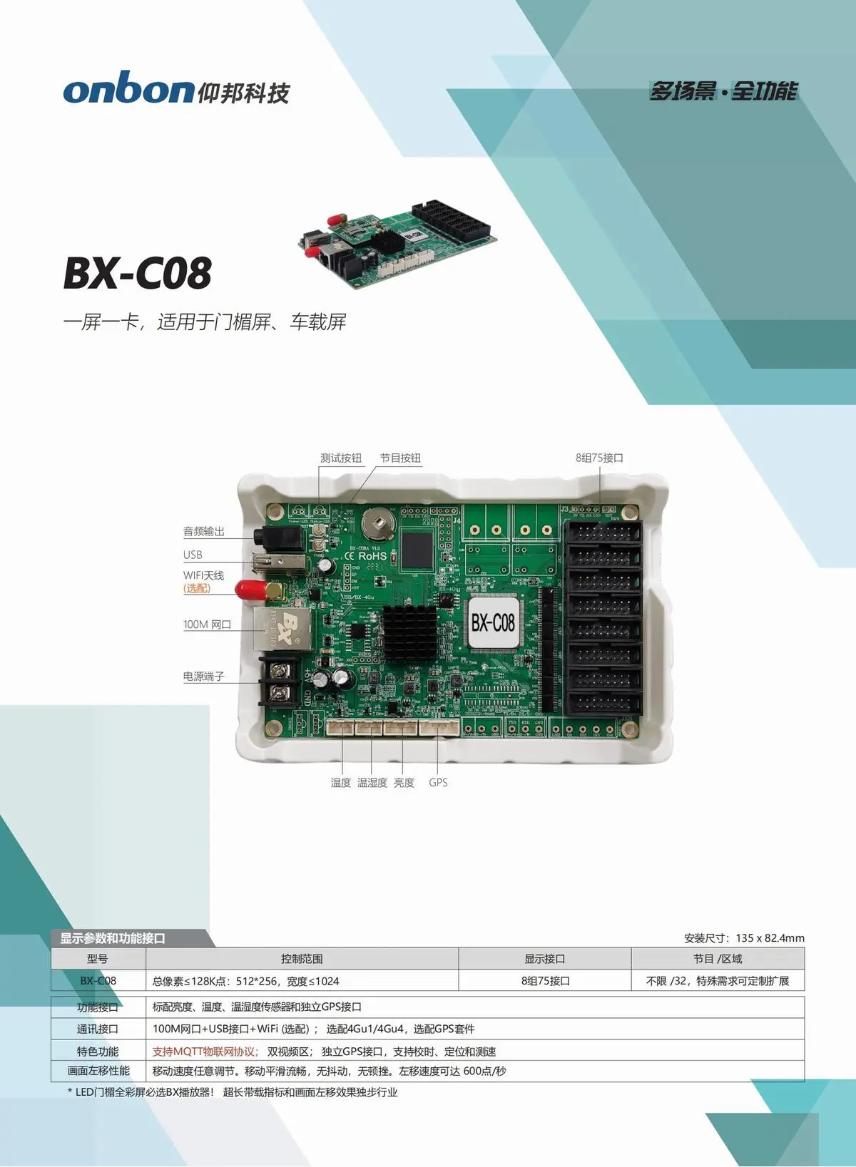 仰邦BX-C异步播放器及BX-Z定制产品线，主控异步盒BX-C1/BX-C2，全功能BX-C08A/C1A，单板控制卡BX-C04/C08，4G无线播放器等
